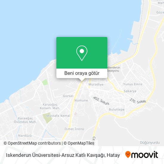 Iskenderun Ünüversitesi-Arsuz Katlı Kavşağı harita