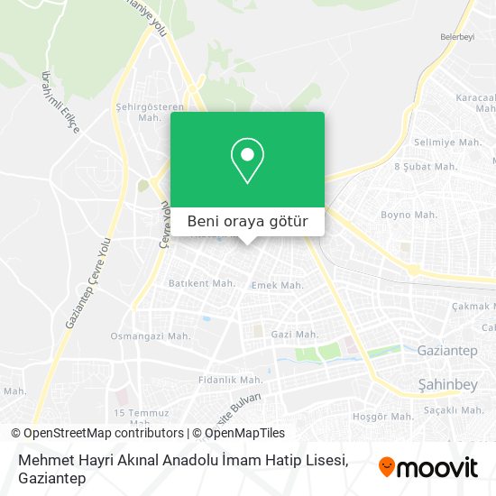 Mehmet Hayri Akınal Anadolu İmam Hatip Lisesi harita