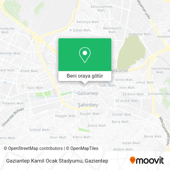 Gaziantep Kamil Ocak Stadyumu harita
