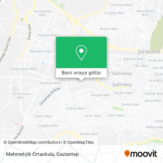 Mehmetçik Ortaokulu harita