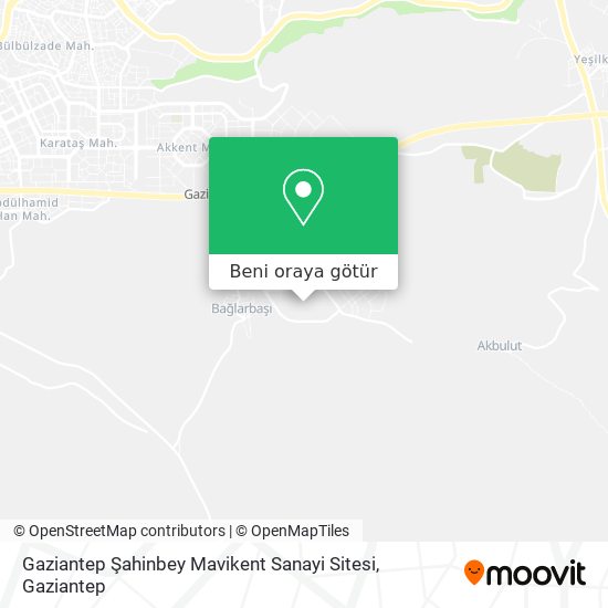 Gaziantep Şahinbey Mavikent Sanayi Sitesi harita