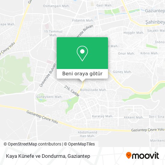 Kaya Künefe ve Dondurma harita