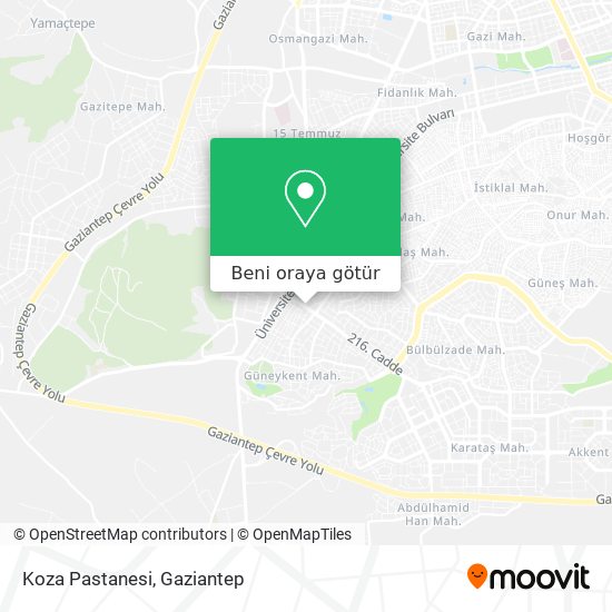 Koza Pastanesi harita