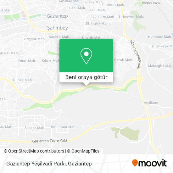 Gaziantep Yeşilvadi Parkı harita