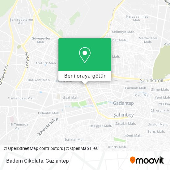 Badem Çikolata harita