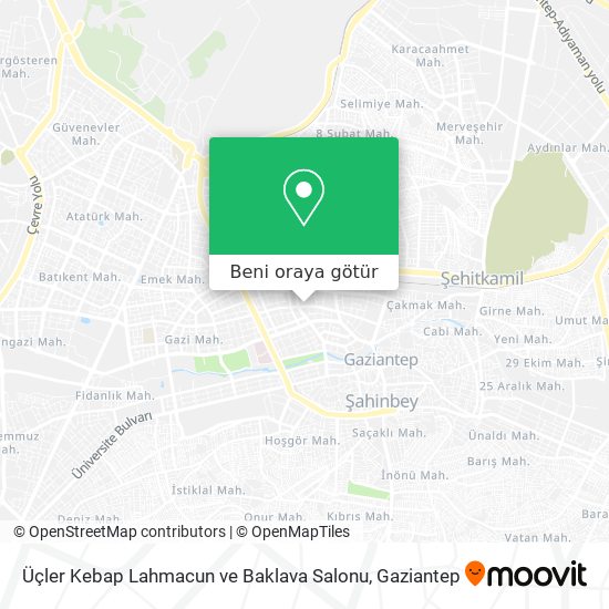 Üçler Kebap Lahmacun ve Baklava Salonu harita