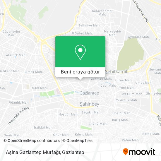 Aşina Gaziantep Mutfağı harita