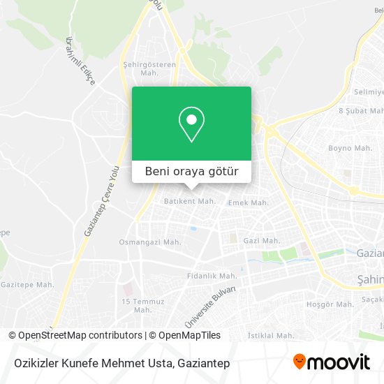 Ozikizler Kunefe Mehmet Usta harita