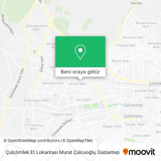 Çulçömlek Et Lokantası Murat Çulcuoğlu harita