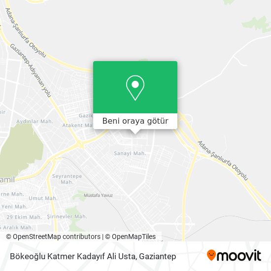 Bökeoğlu Katmer Kadayıf Ali Usta harita