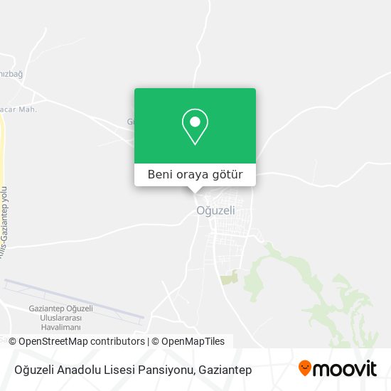 Oğuzeli Anadolu Lisesi Pansiyonu harita