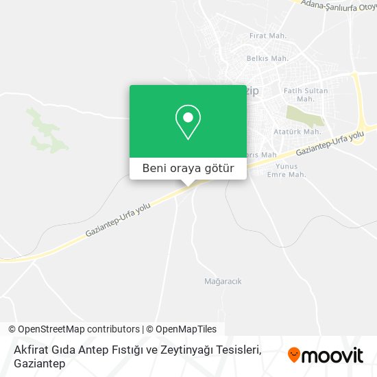 Akfirat Gıda Antep Fıstığı ve Zeytinyağı Tesisleri harita