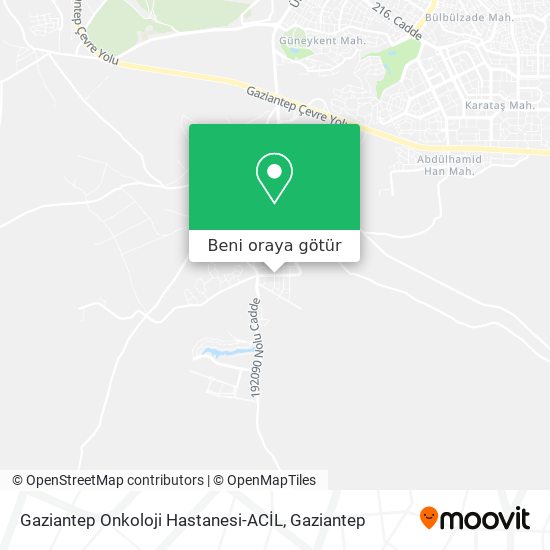 Gaziantep Onkoloji Hastanesi-ACİL harita