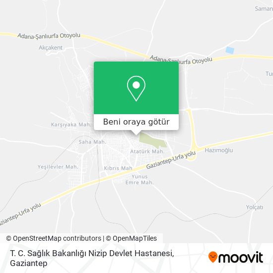 T. C. Sağlık Bakanlığı Nizip Devlet Hastanesi harita
