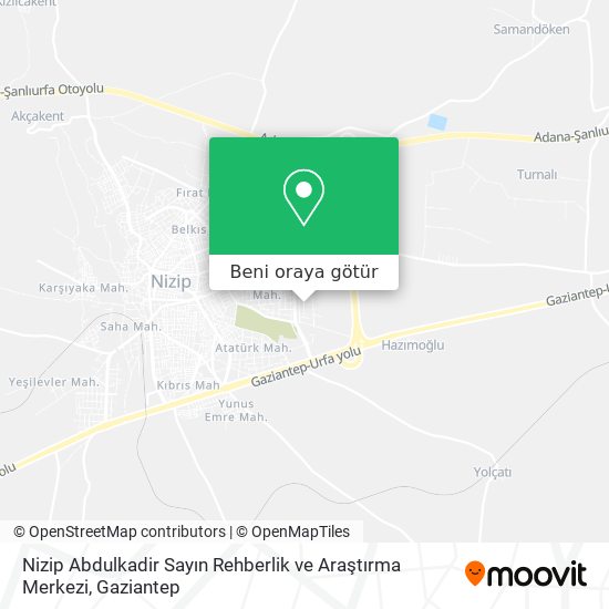 Nizip Abdulkadir Sayın Rehberlik ve Araştırma Merkezi harita