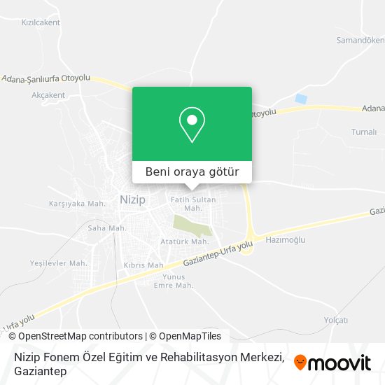 Nizip Fonem Özel Eğitim ve Rehabilitasyon Merkezi harita