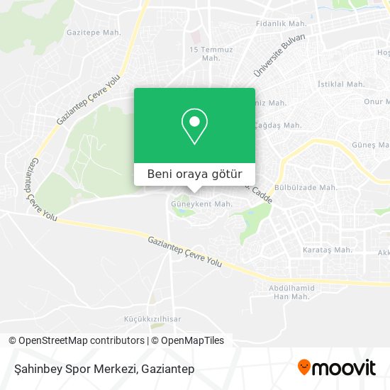 Şahinbey Spor Merkezi harita