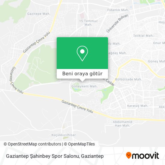 Gaziantep Şahinbey Spor Salonu harita