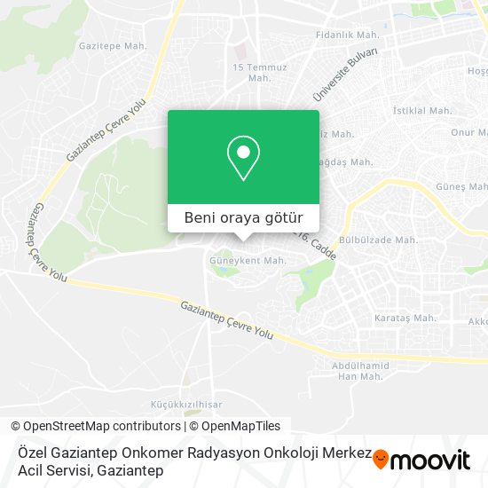 Özel Gaziantep Onkomer Radyasyon Onkoloji Merkez Acil Servisi harita