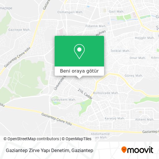 Gaziantep Zirve Yapı Denetim harita