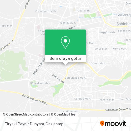 Tiryaki Peynir Dünyası harita