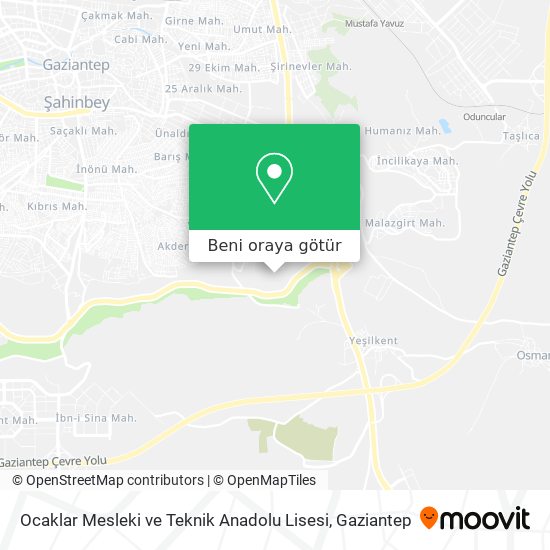 Ocaklar Mesleki ve Teknik Anadolu Lisesi harita
