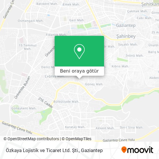 Özkaya Lojistik ve Ticaret Ltd. Şti. harita