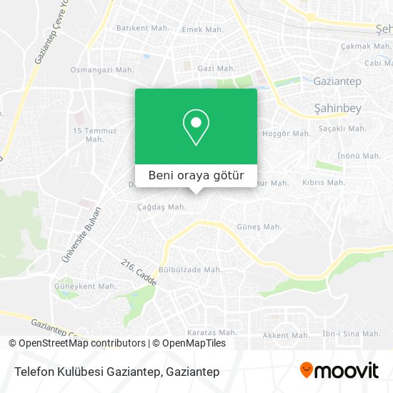 Telefon Kulübesi Gaziantep harita