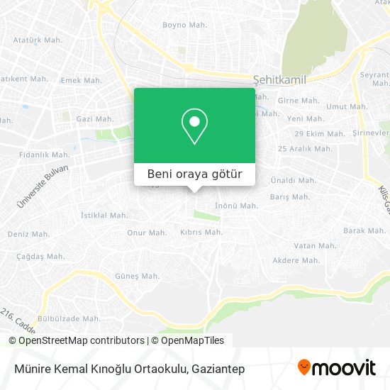 Münire Kemal Kınoğlu Ortaokulu harita