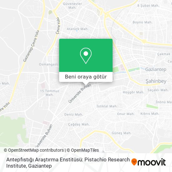 Antepfıstığı Araştırma Enstitüsü: Pistachio Research Institute harita