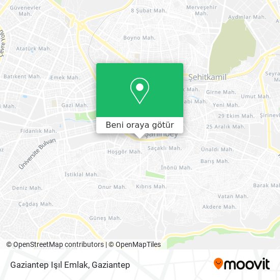 Gaziantep Işıl Emlak harita