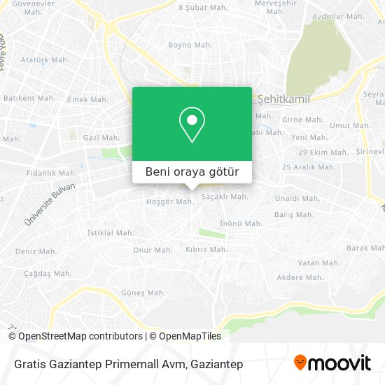 Gratis Gaziantep Primemall Avm harita