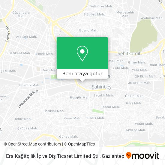 Era Kağitçilik İç ve Diş Ticaret Limited Şti. harita