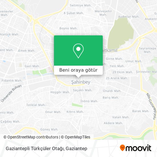 Gaziantepli Türkçüler Otağı harita