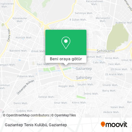 Gaziantep Tenis Kulübü harita