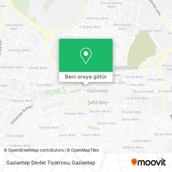 Gaziantep Devlet Tiyatrosu harita
