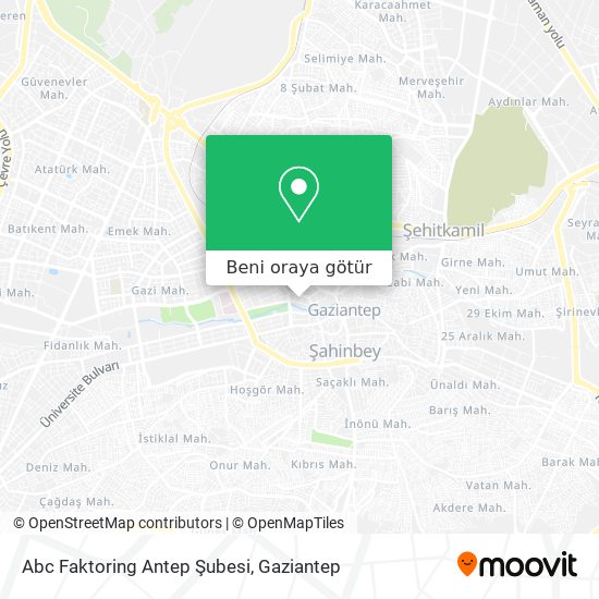 Abc Faktoring Antep Şubesi harita