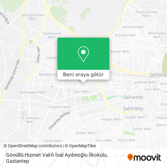 Gönüllü Hizmet Vakfı İnal Aydınoğlu İlkokulu harita