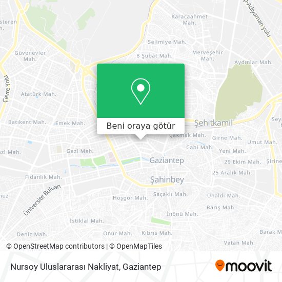 Nursoy Uluslararası Nakliyat harita