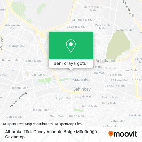 Albaraka Türk-Güney Anadolu Bölge Müdürlüğü harita