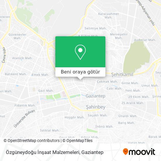 Özgüneydoğu İnşaat Malzemeleri harita