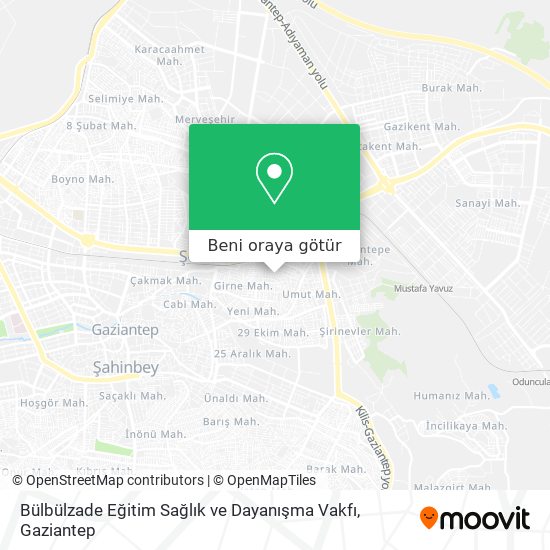 Bülbülzade Eğitim Sağlık ve Dayanışma Vakfı harita