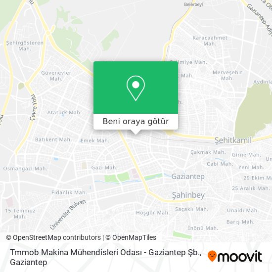 Tmmob Makina Mühendisleri Odası - Gaziantep Şb. harita