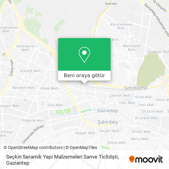 Seçkin Seramik Yapi Malzemeleri Sanve Ticltdşti harita