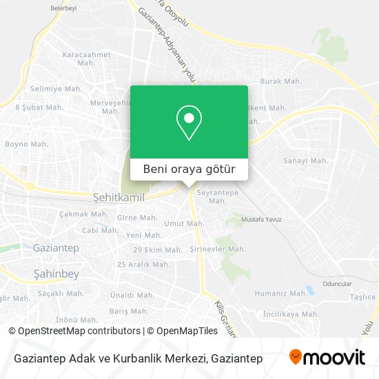 Gaziantep Adak ve Kurbanlik Merkezi harita