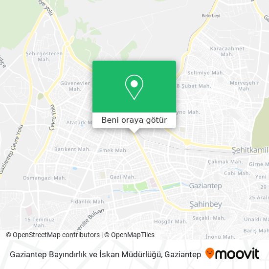 Gaziantep Bayındırlık ve İskan Müdürlüğü harita
