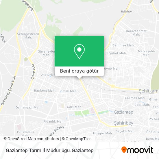 Gaziantep Tarım İl Müdürlüğü harita