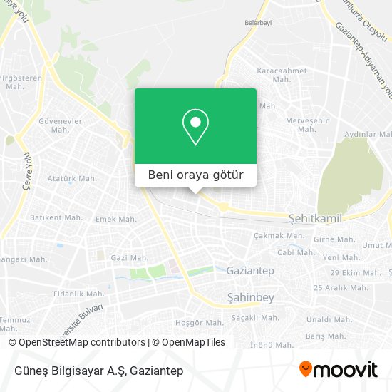 Güneş Bilgisayar A.Ş harita