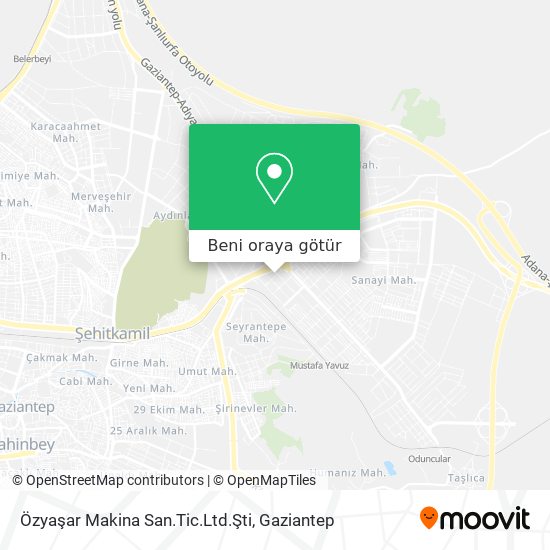 Özyaşar Makina San.Tic.Ltd.Şti harita