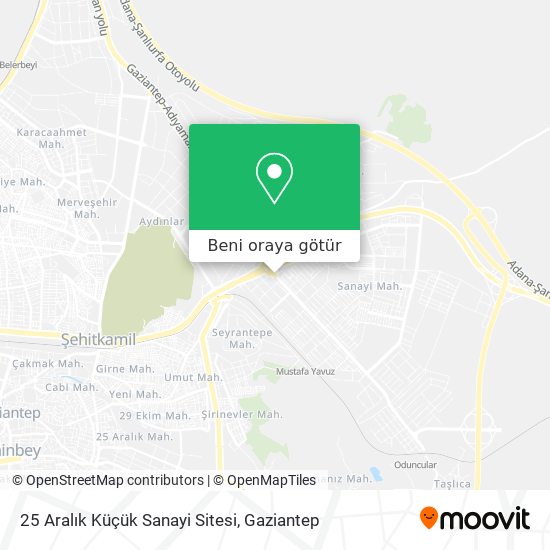 25 Aralık Küçük Sanayi Sitesi harita